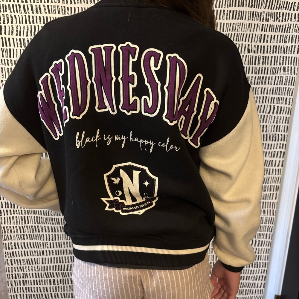 Zara Black and White Kids Varsity Jacket